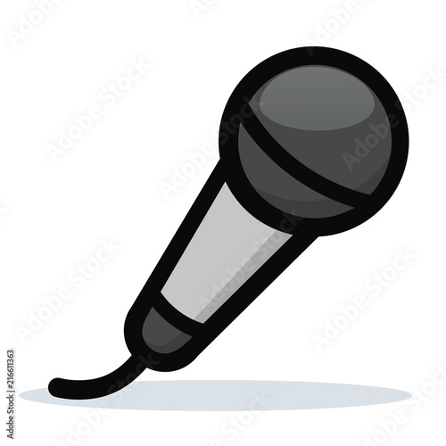 Vector microphone on white background