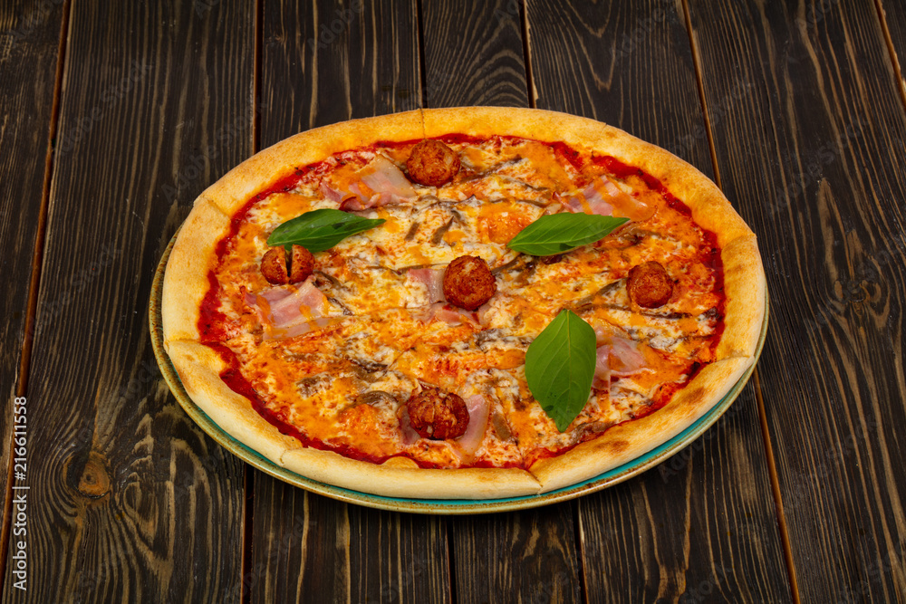 Pizza with bacon Pizza with bacon