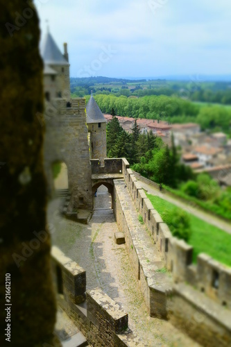 Carcassonne, la cité miniature, Aude, Occitanie, France.