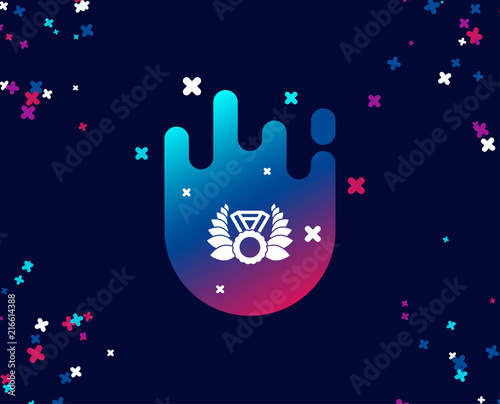 Laurel wreath simple icon. Winner medal symbol. Prize award sign. Cool banner with icon. Abstract shape with gradient. Vector