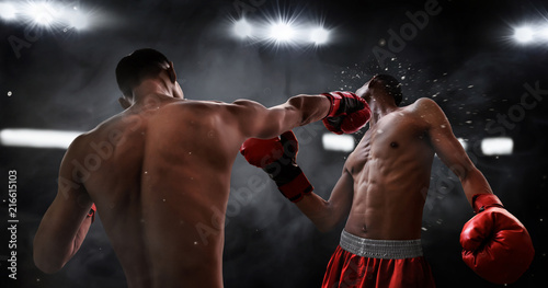 Two boxers fighting © fotokitas