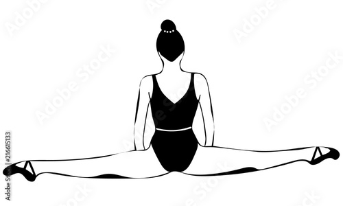 Ballerina floor splits in ink