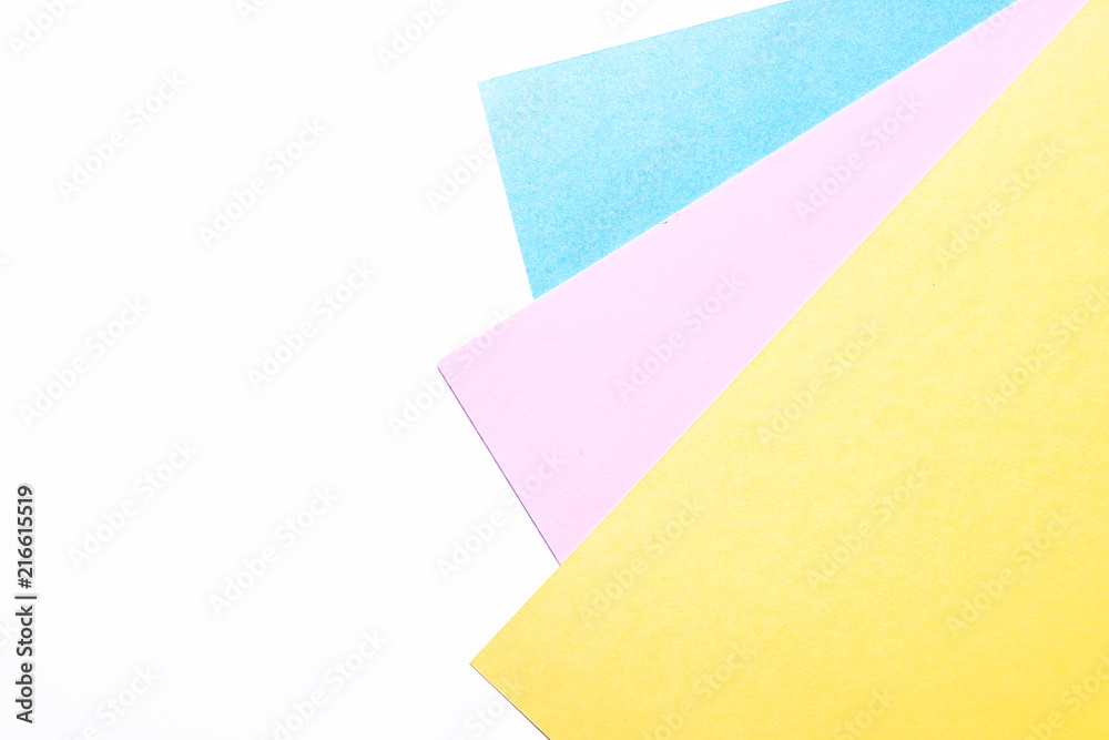 Blue, yellow and pink paper background. Blue, yellow and pink paper background.
