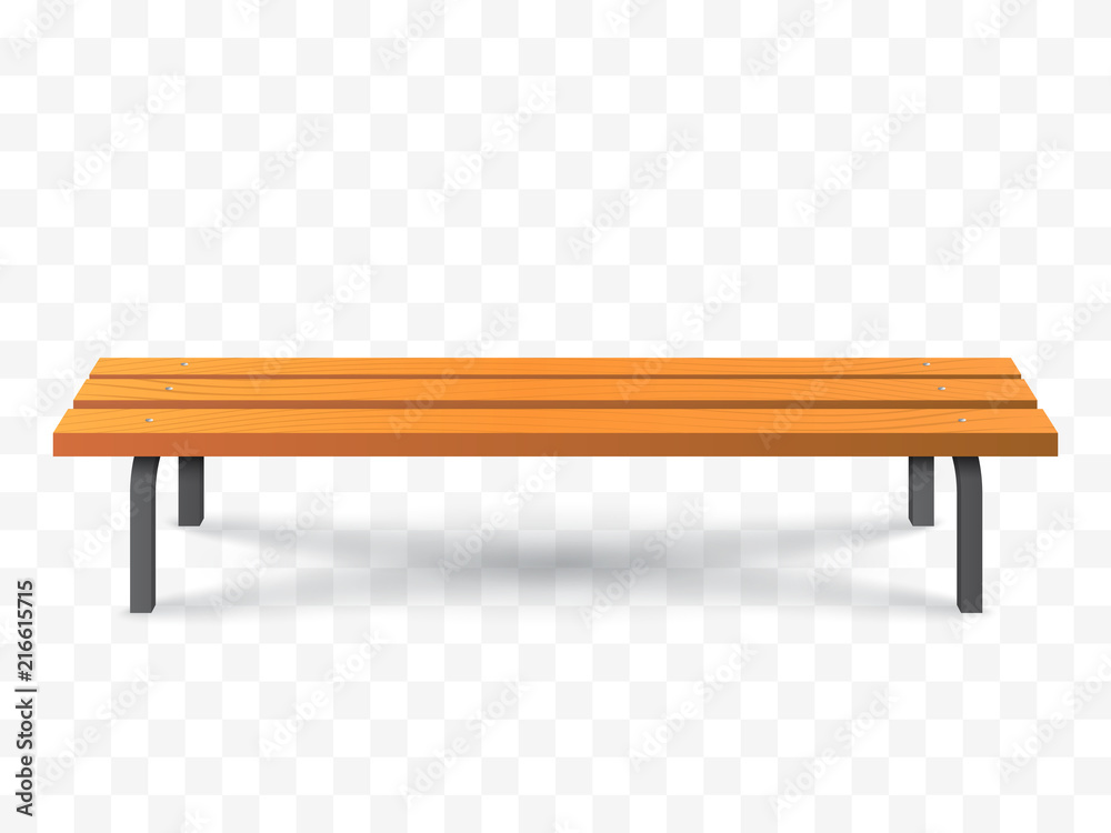 Vector Bench isolated. Park wooden bench illustration Stock