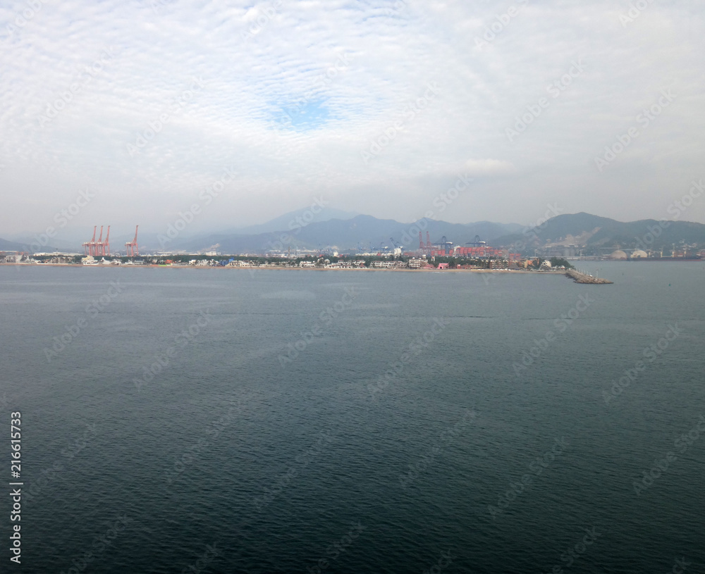 Fototapeta premium Scene of Manzanillo, Colima, Mexico from a cruise ship.
