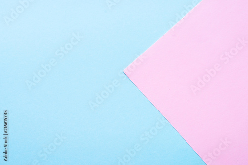 Blue and pink paper background.