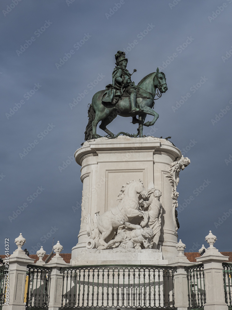 Statue of King Jose I on Praca do Comercio, Lisbon