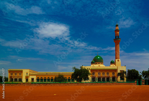 exterior view to Niamey Grand mosque in Niamey, Niger photo