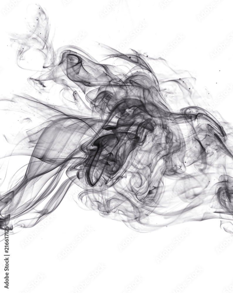 Black smoke on white background Black smoke on white background