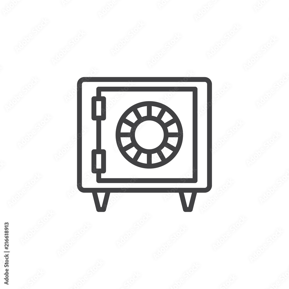 Safe outline icon. linear style sign for mobile concept and web design. Safebox simple line vector icon. Symbol, logo illustration. Pixel perfect vector graphics Safe outline icon. linear style sign for mobile concept and web design. Safebox simple line vector icon. Symbol, logo illustration. Pixel perfect vector graphics