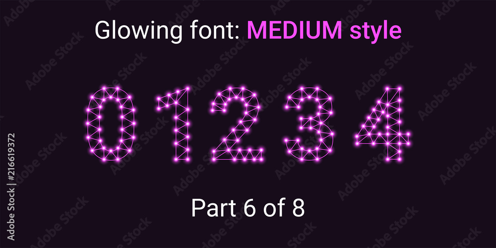 Purple Glowing font in the Outline style