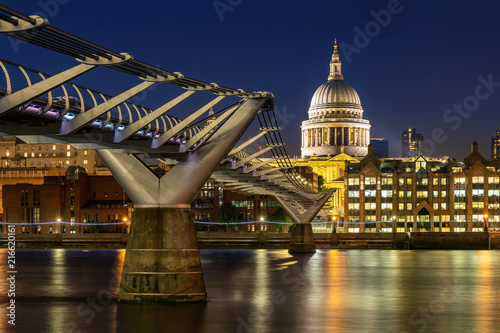 St paul cathedral with millennium bridge