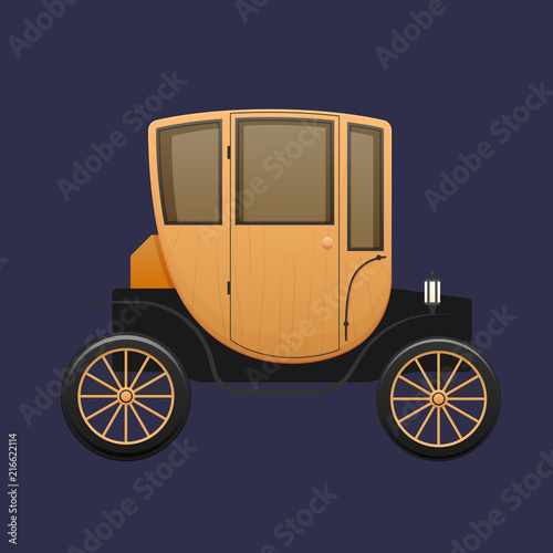 First beautiful classic retro electric car, luxury item.