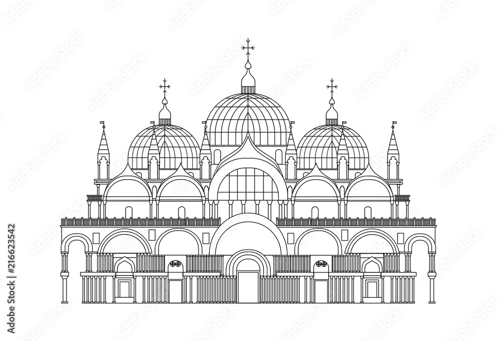 Saint Mark's Basilika, vector eps10 illustration isolated on white background