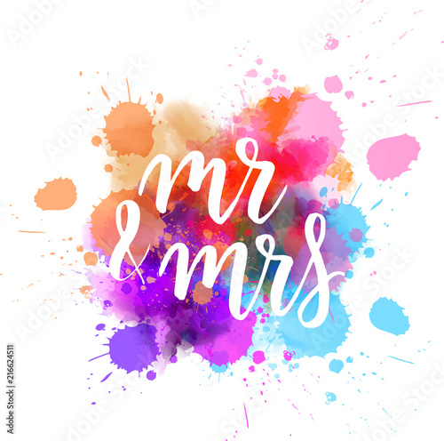 "Mr & Mrs". Wedding concept abstract background.