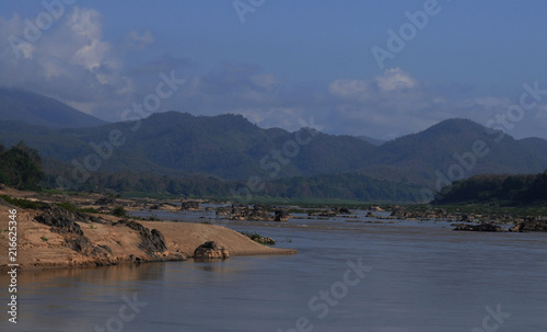 The Mekong river landscape in North-Laos near Luang Brabang photo