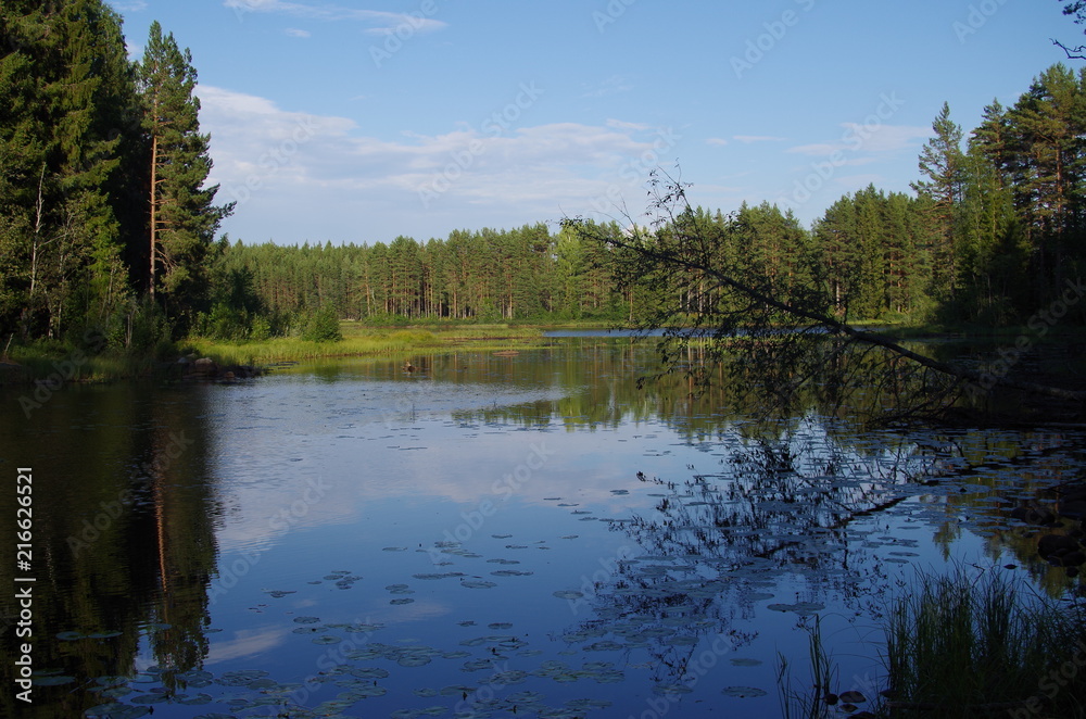 Beautiful lake scene in Dalarna