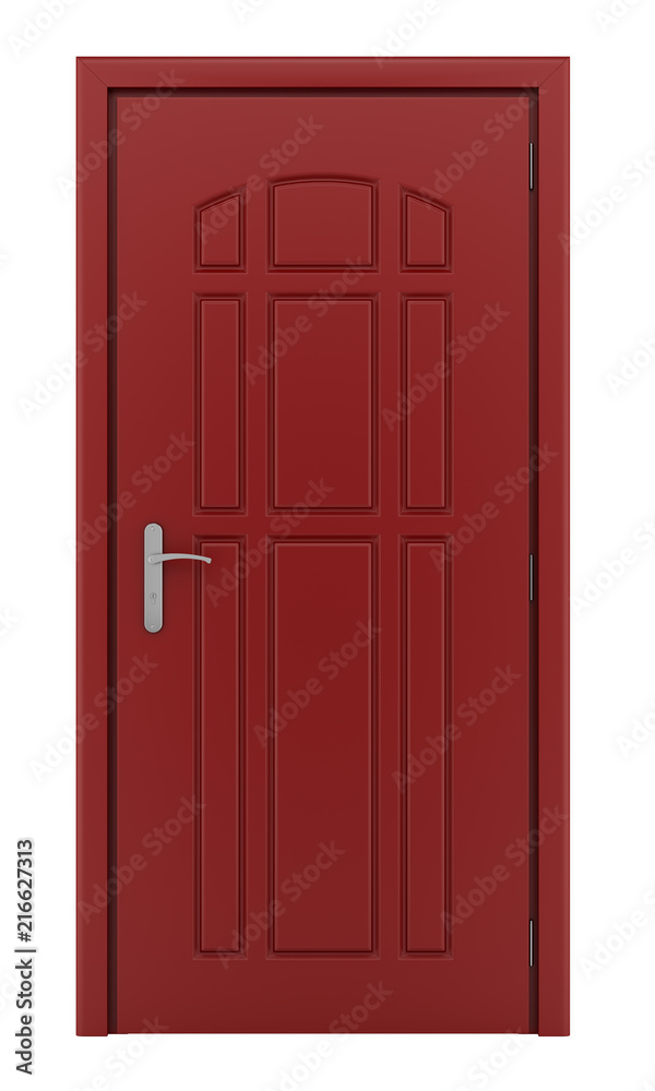 red door isolated on white background