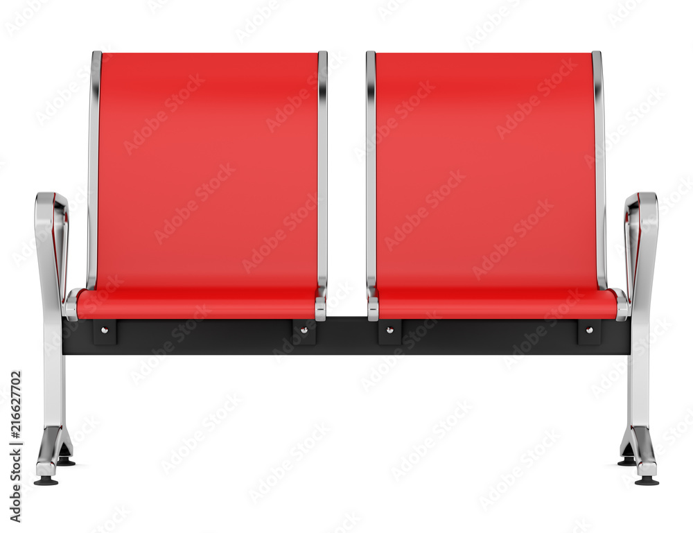 red waiting chairs isolated on white background red waiting chairs isolated on white background