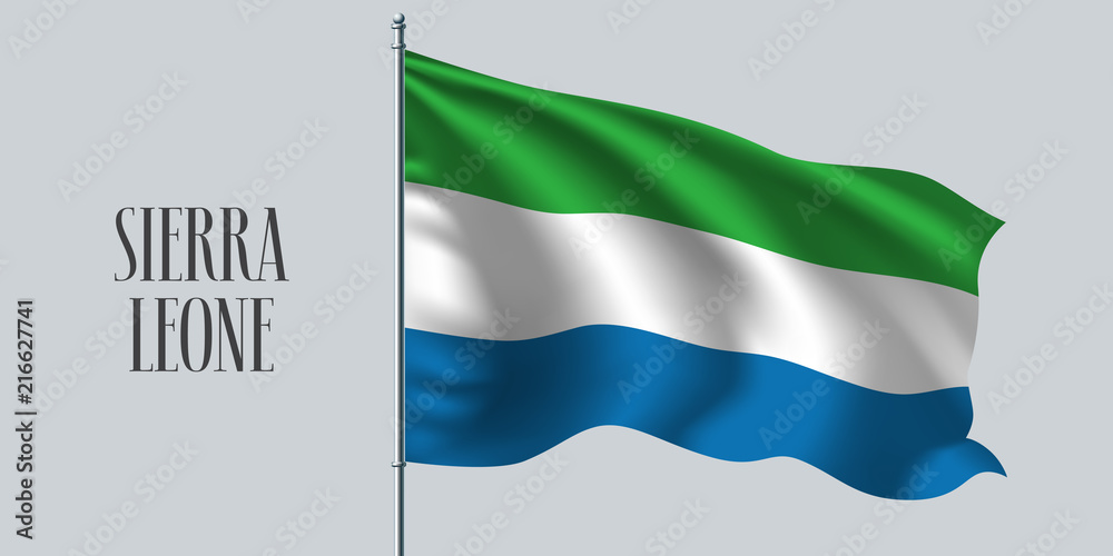 Sierra Leone waving flag vector illustration Sierra Leone waving flag vector illustration