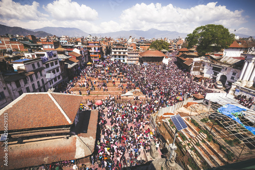 Fotografie holi festival crowds in nepal