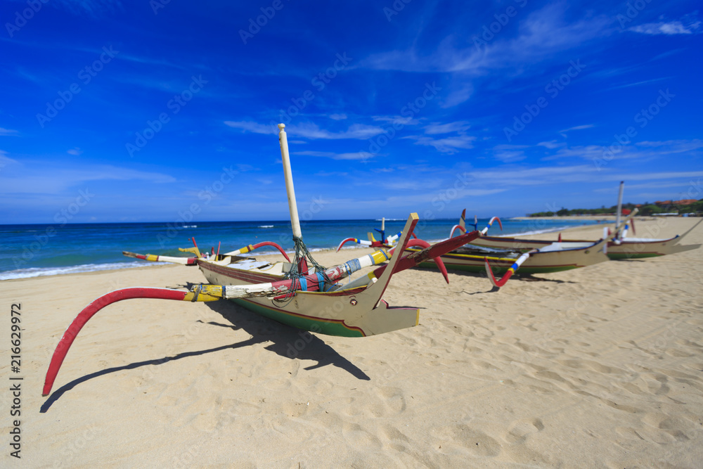 Nusa Dua beach and trees on Bali Island in Indonesia