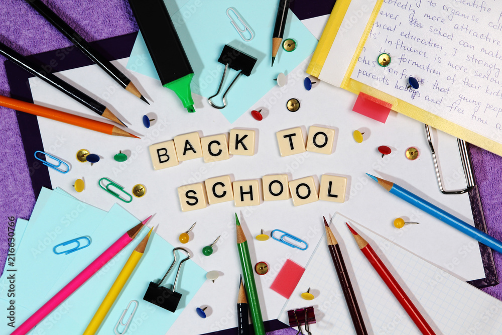 Different study equipment ready for school Different study equipment ready for school
