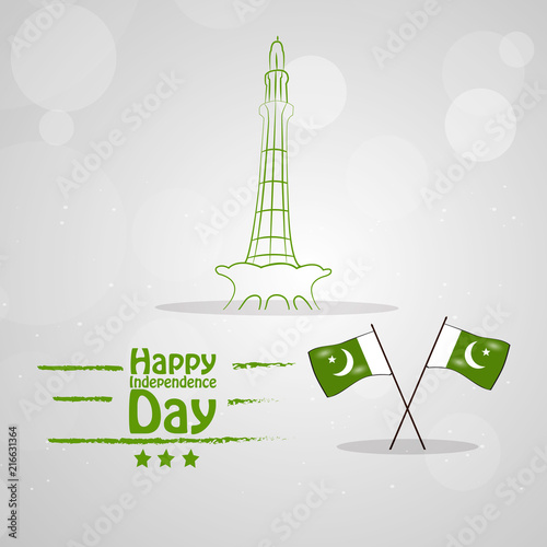 Illustration of background for Pakistan Independence Day