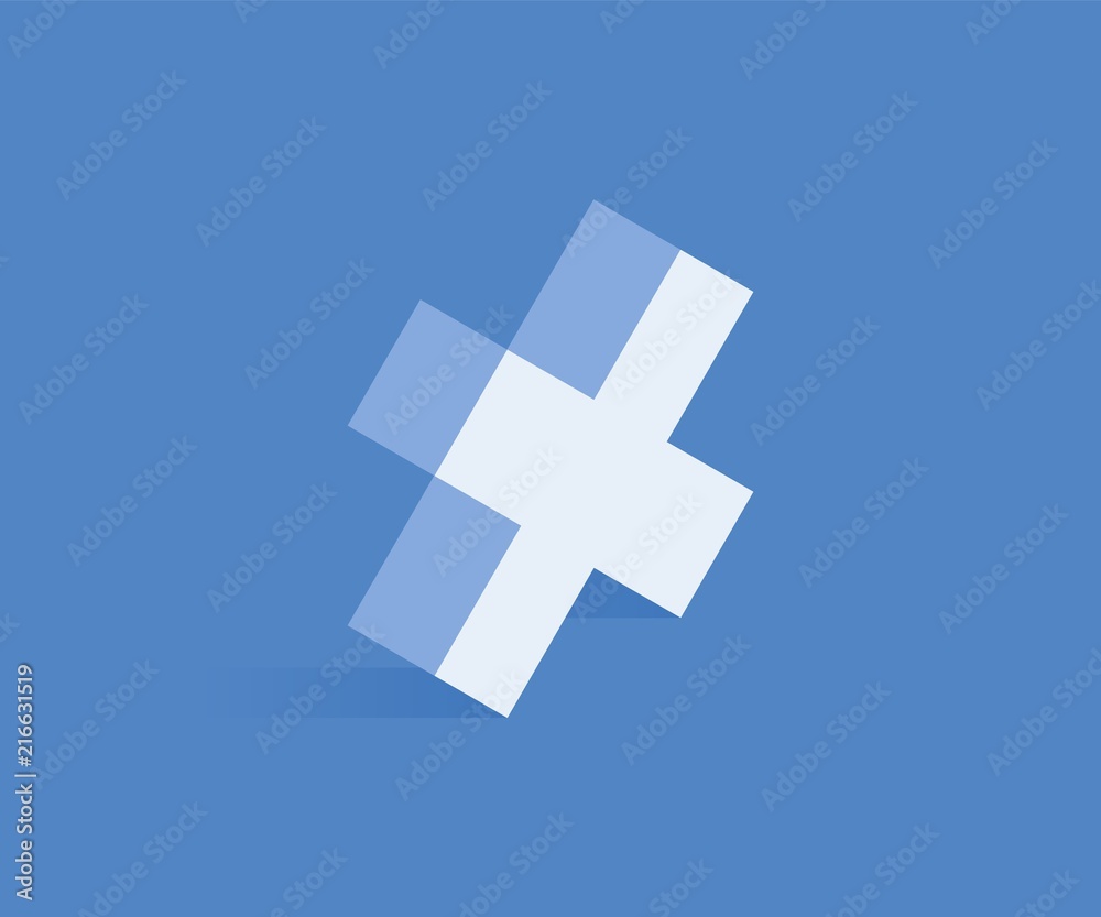 Fototapeta premium Cross isometric icon. Vector illustration for web design in flat isometric 3D style.