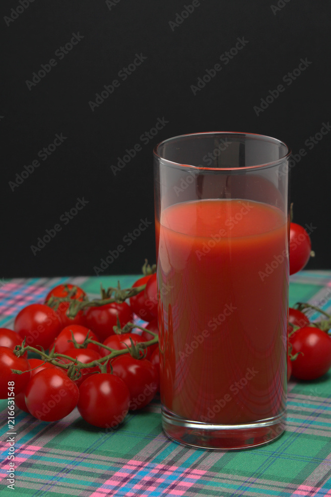 Tomato juice and cherry tomatoes Tomato juice and cherry tomatoes