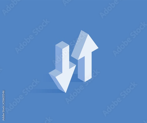 Synchronizing data isometric icon. Vector illustration for web design in flat isometric 3D style.