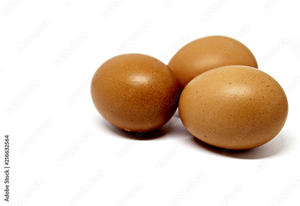 three eggs isolated on white background three eggs isolated on white background