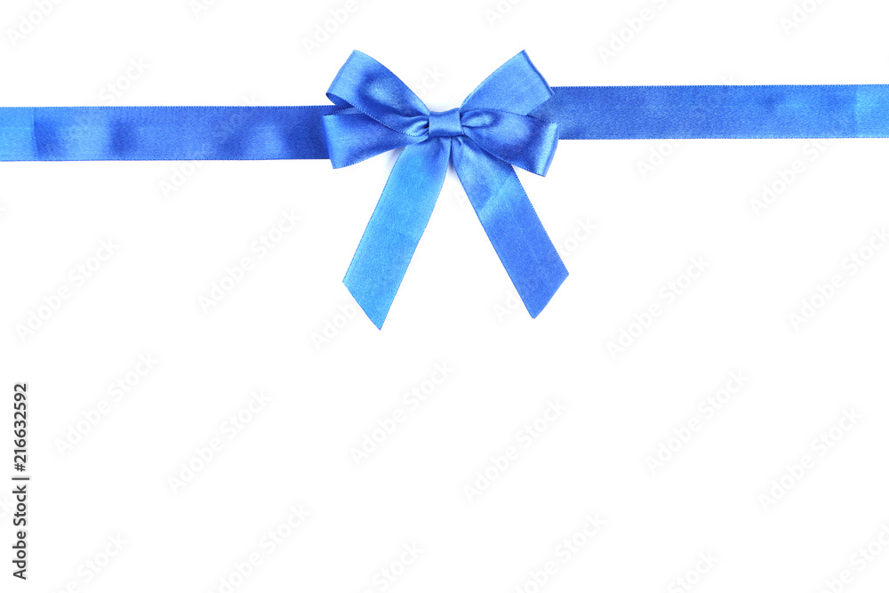 Blue bow with ribbon isolated on white background Blue bow with ribbon isolated on white background