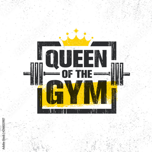Inspiring Woman Female Workout and Fitness Gym Motivation Quote Illustration Sign. Creative Strong Sport Vector