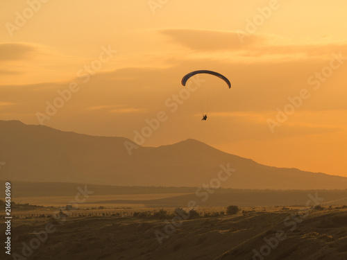 Paragliding at the mountain voloshin at the koktebel crimea