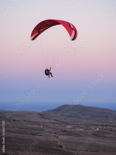 Paragliding at the mountain voloshin at the koktebel crimea