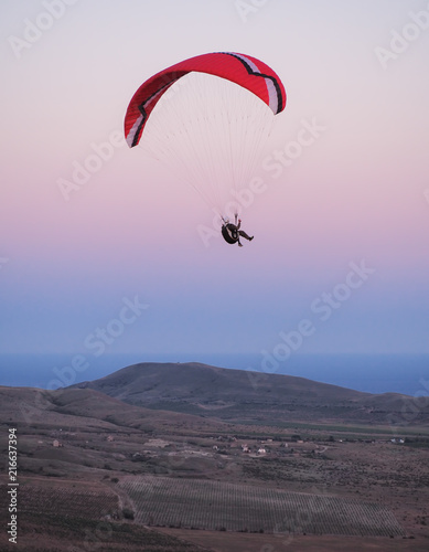 Paragliding at the mountain voloshin at the koktebel crimea