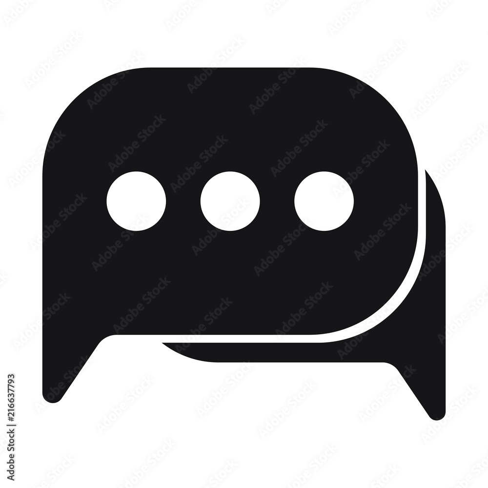 Chat icon in flat style, Chat icon, sms icon, comment icon