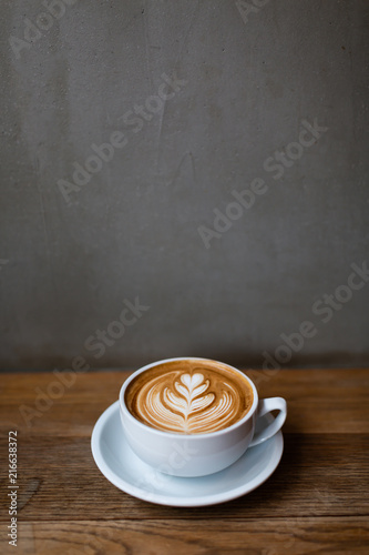 A cup of cappuccino with latte art