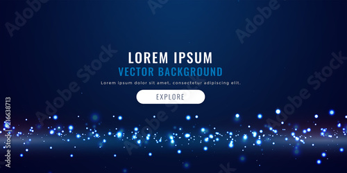 blue background with floating particles, technology concept photo