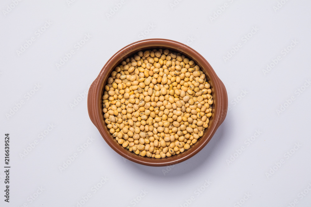 Macro view of natural organic kidney soya beans on background Macro view of natural organic kidney soya beans on background