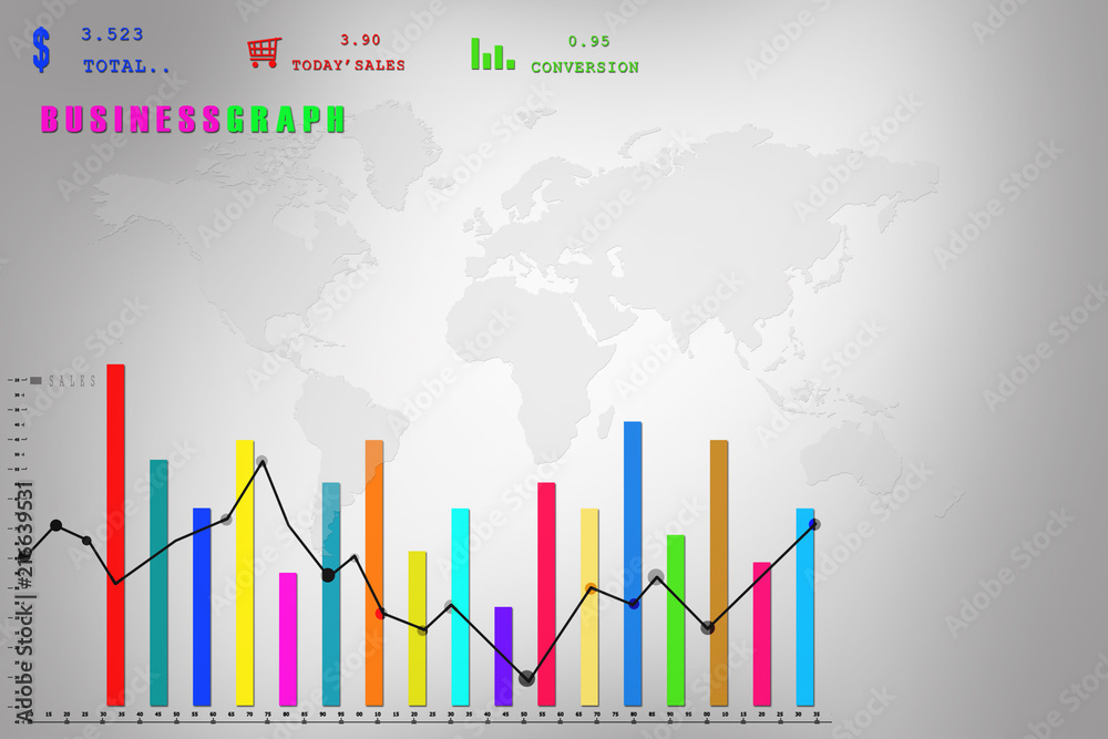 2d rendering Stock market online business concept. business Graph 2d rendering Stock market online business concept. business Graph