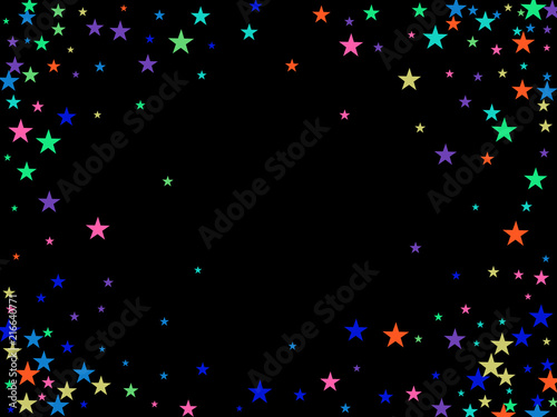 Rainbow Stars Confetti Vector Magic Cosmic Garland. Magic Christmas Lights  Gamour Sparkles  Glitter for Birthday Party Celebration. New Year Holiday Falling Down Stars Confetti  Festival Fireworks.