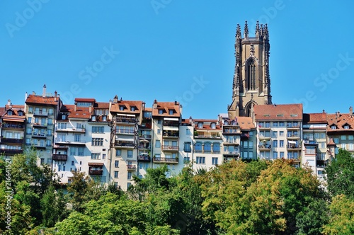 Fribourg, Schweiz, Altstadt mit Kathedrale