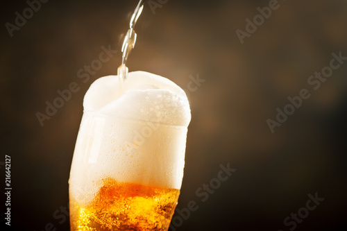 Wallpaper Mural A glass of beer on a dark background. Torontodigital.ca