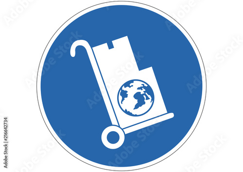 Gebotsschild Paketzustellung weltweit