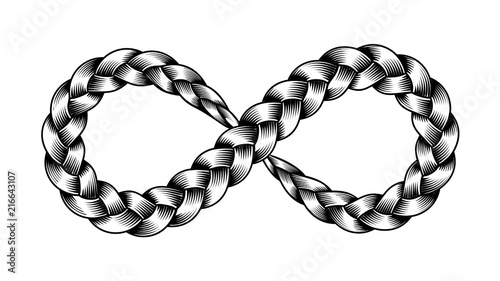 Infinity symbol ribbon plait vector illustration