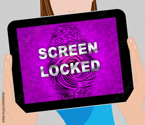 Fingerprint Lock Screen Secure Touch Authorization 2d Illustration