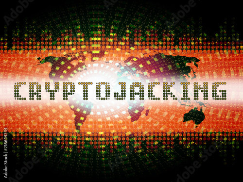 Cryptojacking Crypto Attack Digital Hijack 2d Illustration