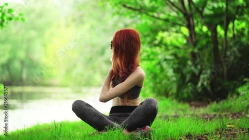 Girl doing sports in the park